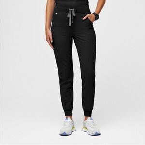 Figs High Waisted Zamora Black Jogger Scrub Pants Size Extra Small XS